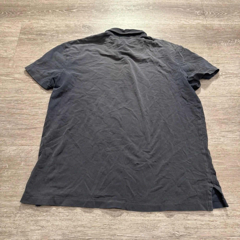 Polo Ralph‎ Lauren Shirt Mens Large Black Featherweight Mesh Henley White Pony